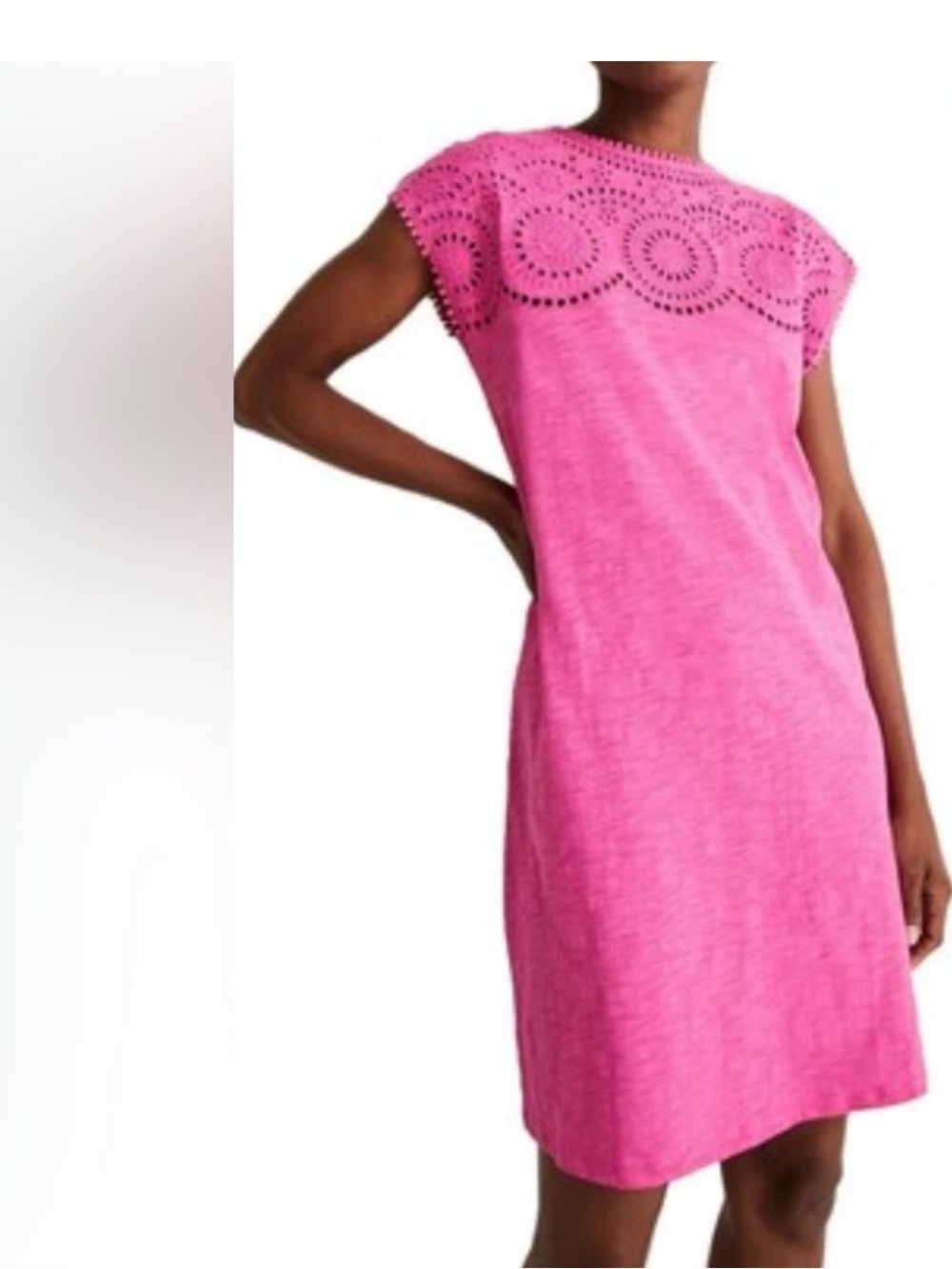 BODEN Eyelet TShirt Mini Dress Coverup 10 Long